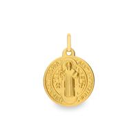 Medalla san benito monje oro 18 quilates 18mm