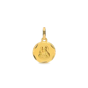 Medalla escapulario mate brillo sagrado corazón bisel lapidado con asa oval medida 12 318UMD68A5033A12