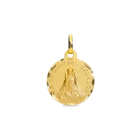 Medalla virgen del quinche oro 18 quilates 16mm