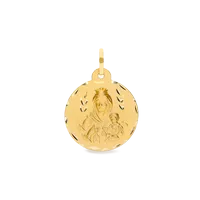Medalla virgen del carmen 18 quilates 14mm