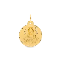 Medalla virgen del carmen oro 18 quilates 16mm