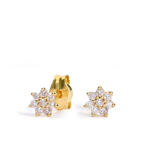 Pendiente 16 diamante natural blanco small inclusions 1 0,16 kt. forma orla 04,5 mm. cierre de presión. 2BRSPD88I0102A00