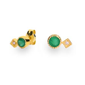 Pendiente 2 diamante natural blanco small inclusions 2 0,016 kt. grano esmeralda fino chaton 03,80 medida 7 cierre de presión. 5 2BRSPD89E60ESA07