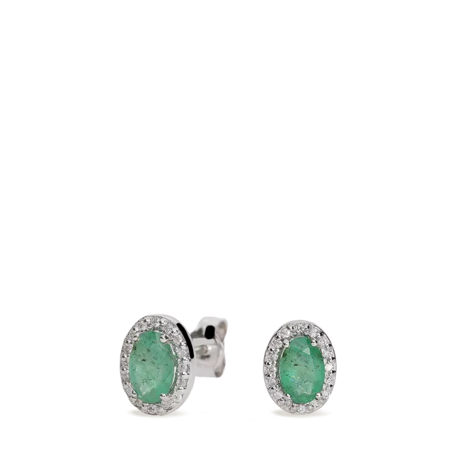 Pendiente diamante natural 0.15 ct. oro 18 quilates RANI EMERALD