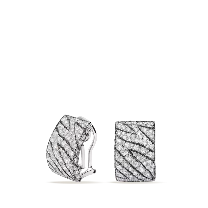 Pendiente diamante natural oro 18 quilates ZEBRE