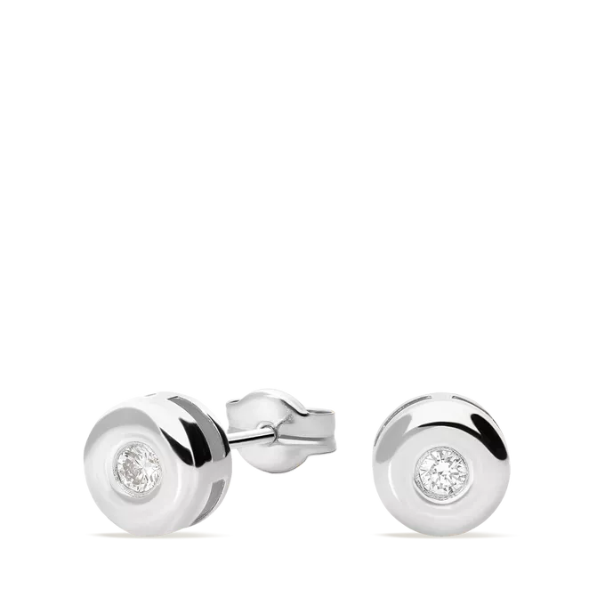 Pendiente diamante natural 0.10 ct. oro 18 quilates