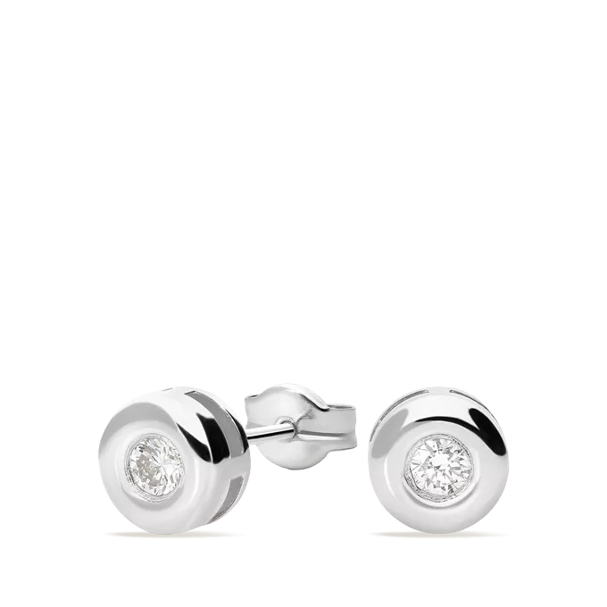 Pendiente diamante natural 0.20 ct. oro 18 quilates