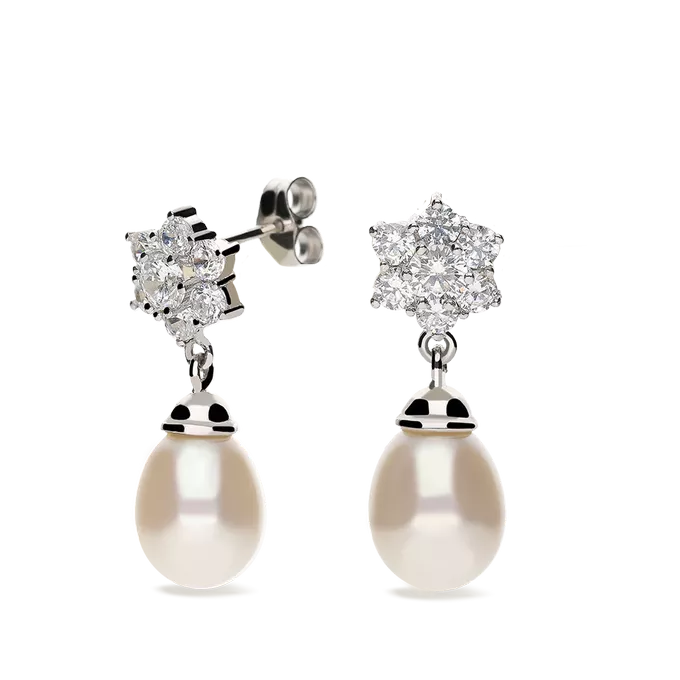 Pendiente oro blanco