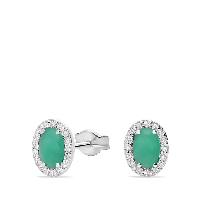 Pendiente diamante natural 0.16 ct. oro 18 quilates RANI EMERALD