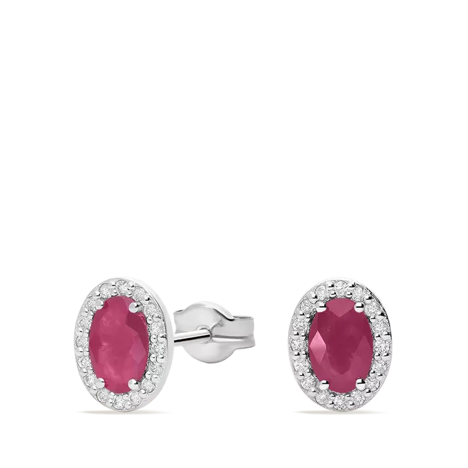 18k gold diamond earrings RANI RUBY