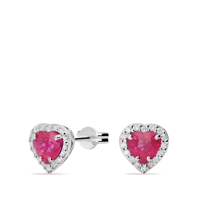 Pendiente diamante natural 0.16 ct. oro 18 quilates LOVE RUBY