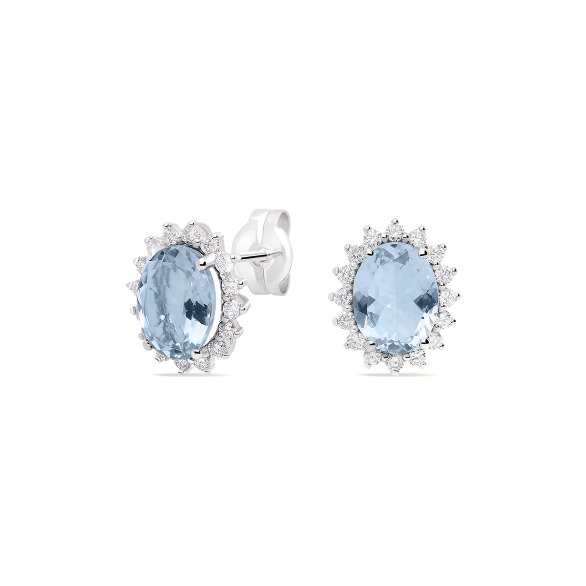 18k gold diamond earrings IMPERIAL AQUAMARINE