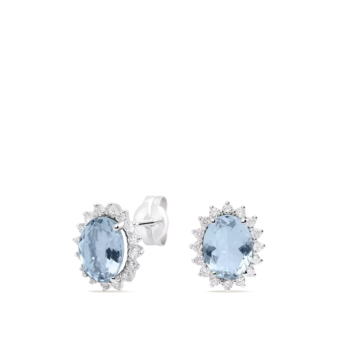Pendiente diamante oro 18 quilates IMPERIAL AQUAMARINE