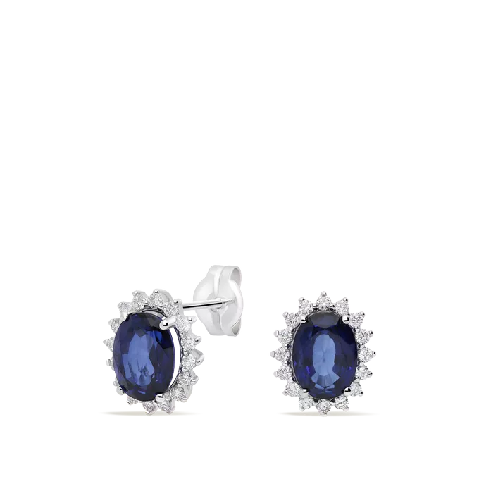 Pendiente diamante natural oro 18 quilates IMPERIAL SAPPHIRE