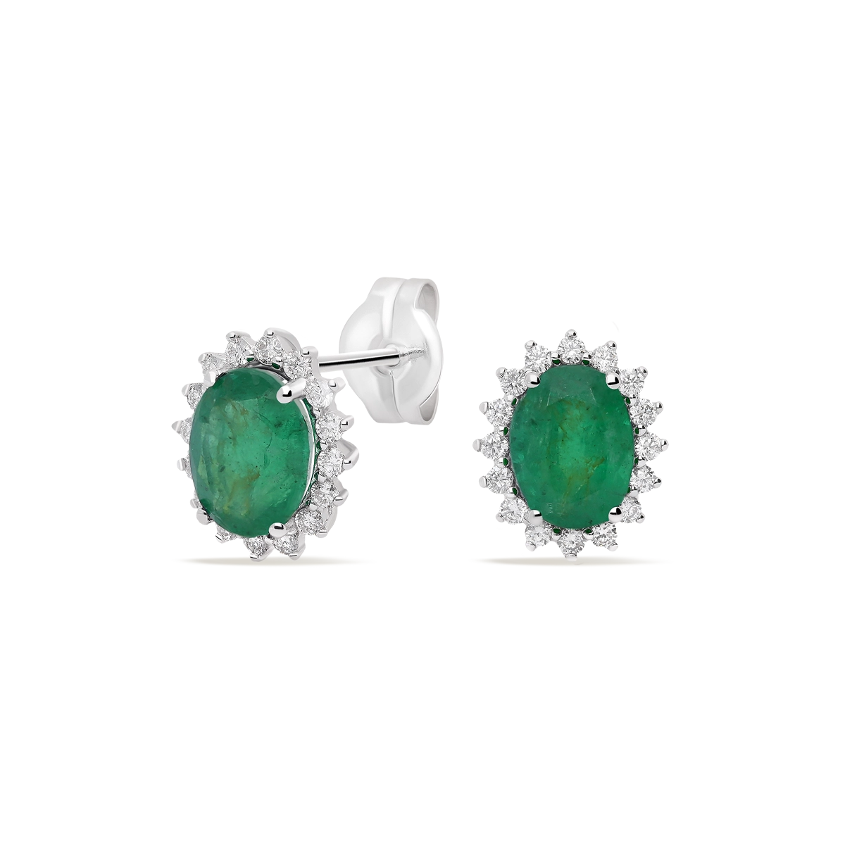 18k gold diamond earrings IMPERIAL EMERALD