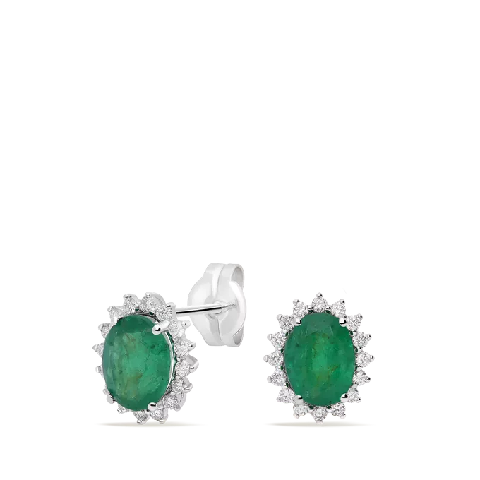 18k gold diamond earrings IMPERIAL EMERALD