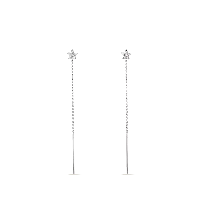 Pendiente diamante natural 0.13 ct. oro 18 quilates