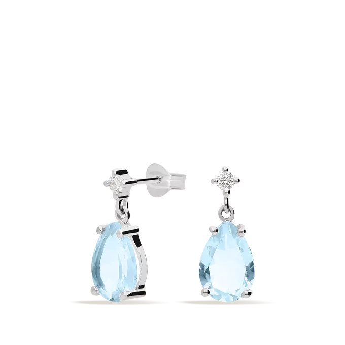 Pendiente diamante natural 0.04 ct. oro 18 quilates GLACIER