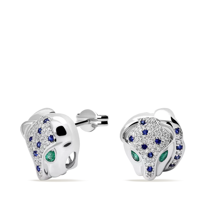 Pendiente diamante natural 0.30 ct. oro 18 quilates ARCTIC LEOPARD