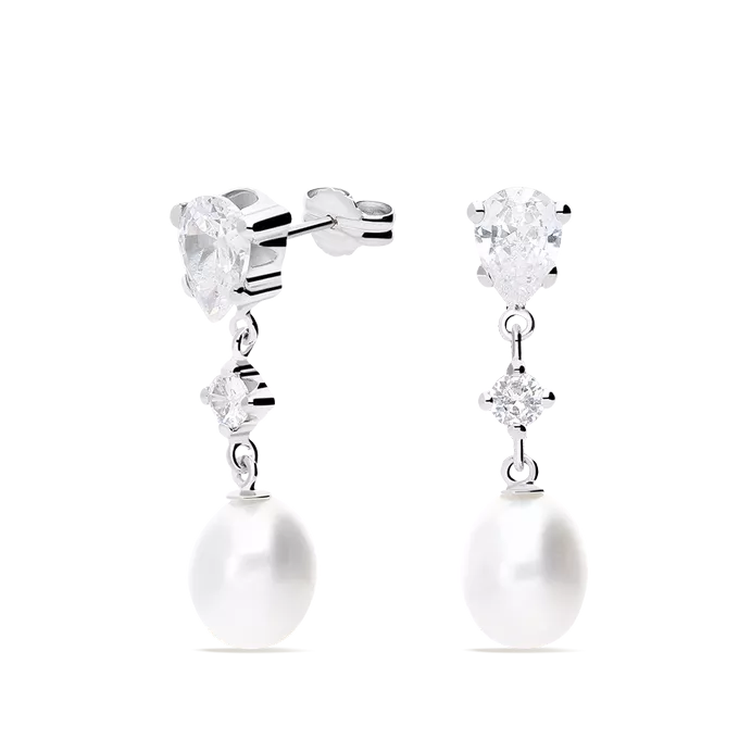 18k white gold earrings