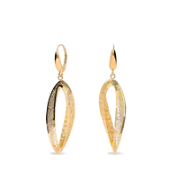 Pendientes ovales filigrana diamantados oro 18 quilates