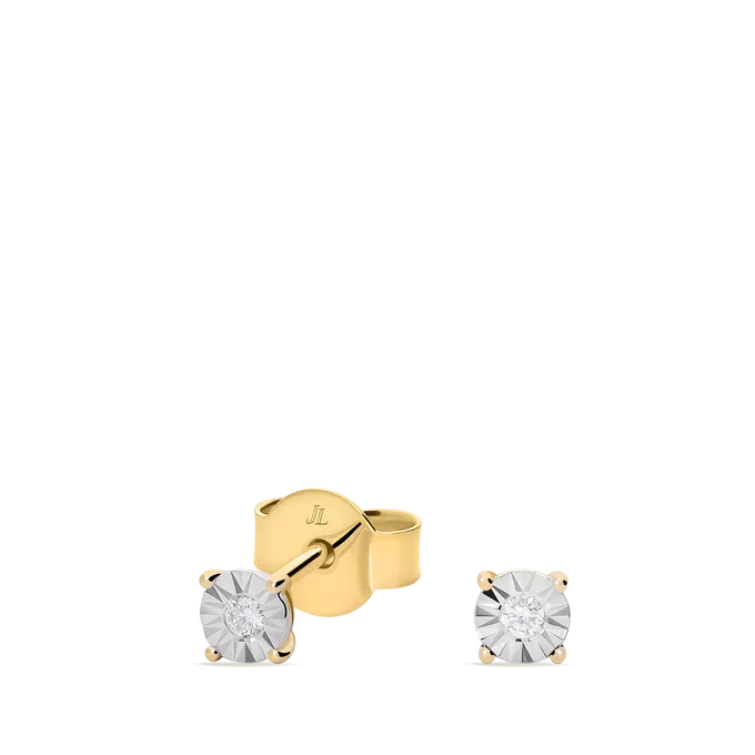 Pendiente diamante natural 0.03 ct. oro 18 quilates