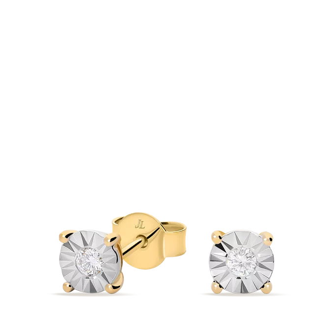 Pendiente diamante natural 0.12 ct. oro 18 quilates