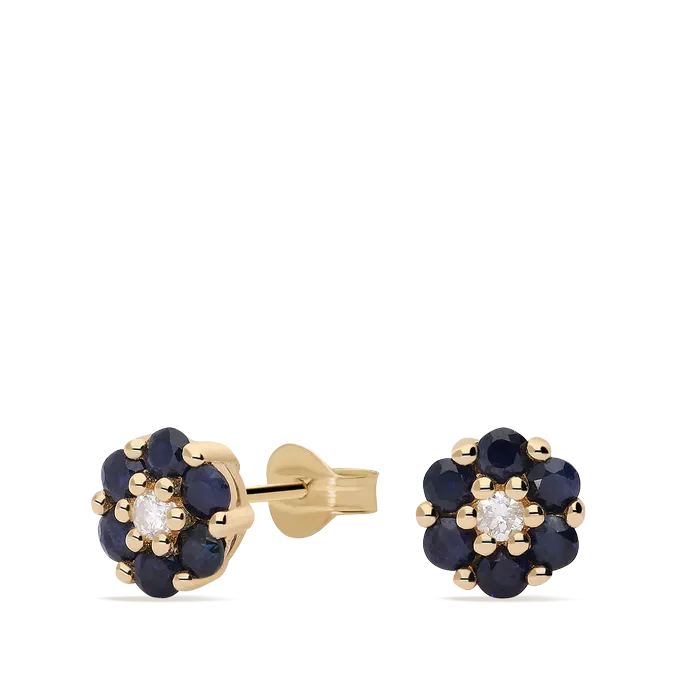 18k gold diamond earrings BLOSSOM