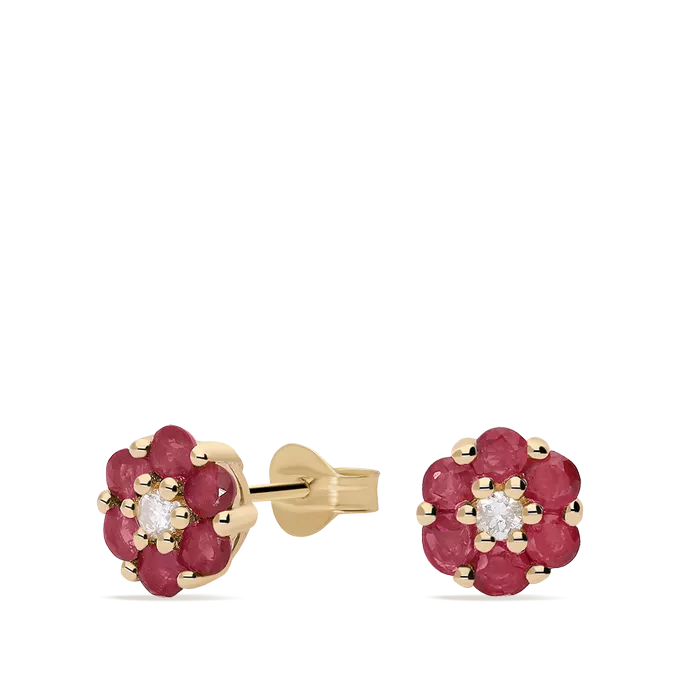 18k gold diamond earrings BLOSSOM