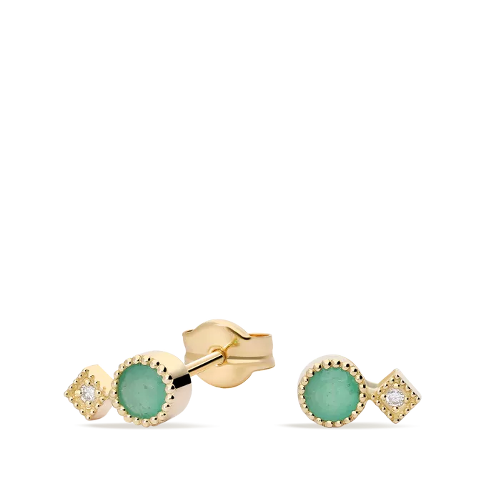 Pendiente diamante natural 0.02 ct. oro 18 quilates RAINFOREST