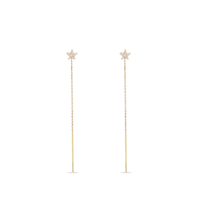 Pendiente diamante natural 0.13 ct. oro 18 quilates