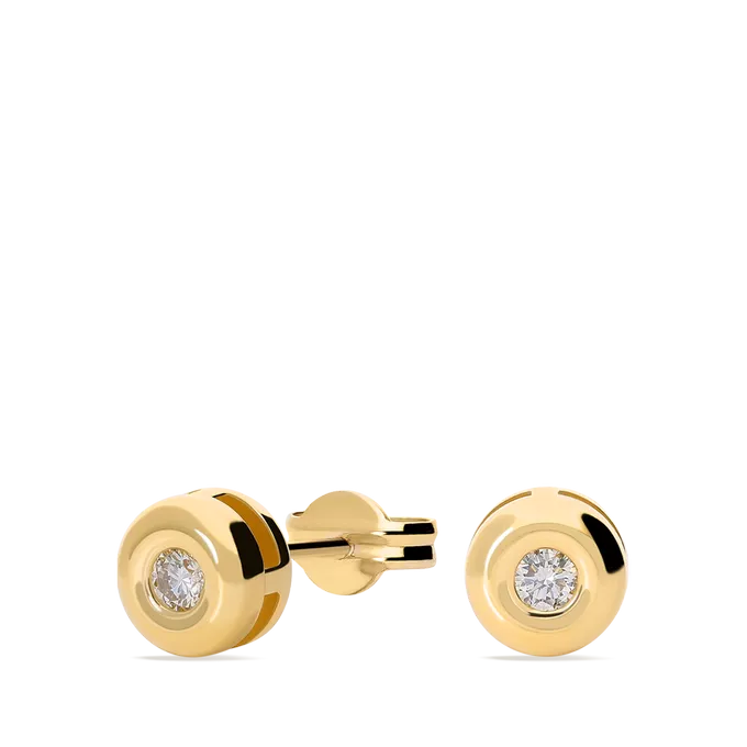 Pendiente diamante natural 0.16 ct. oro 18 quilates