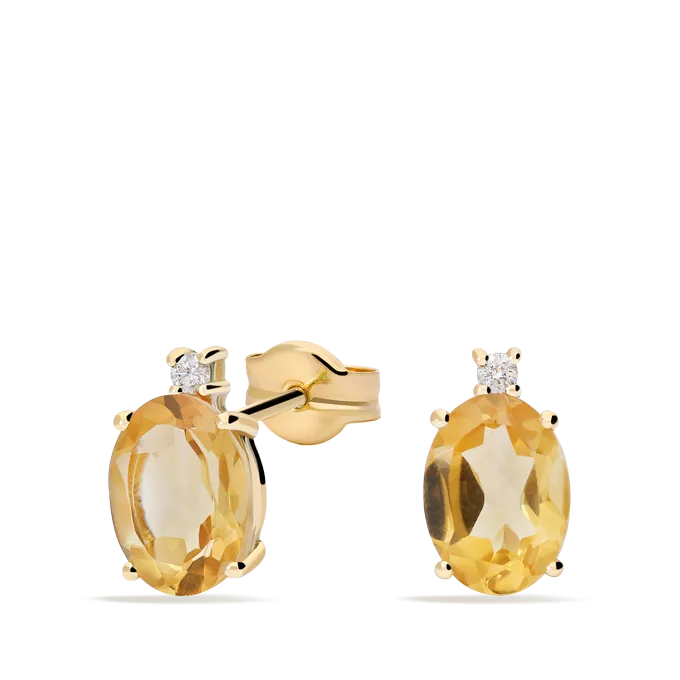 Pendiente diamante natural 0.04 ct. oro 18 quilates