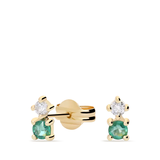 Pendiente diamante natural 0.06 ct. oro 18 quilates