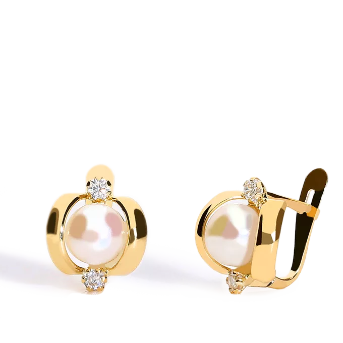 pendientes comunion perla oro 18 quilates