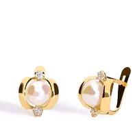 Pendientes comunion perla oro 18 quilates