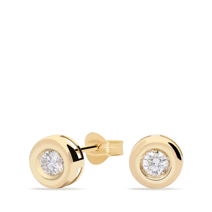 Pendiente diamante natural 0.20 ct. oro 18 quilates