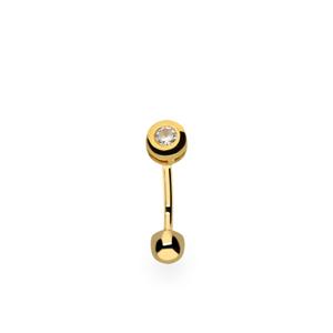 Piercing ombligo circonita redondo 3 mm. chaton 5 mm. medida 5 x 20 tubo curvo 01,15 cierre de bola 318UPI18WPZO3A00