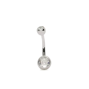 Piercing ombligo plata circonita chaton palo 15 x 01,6 mm. medida 8 de largo 10 cierre de bola 5 mm. 29165