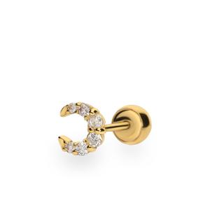 Piercing oreja 6 diamante natural blanco small inclusions 1 0,054 kt. garras forma luna medida 5 x 04,4 cierre de bola 2BRSPI89C13BOA00