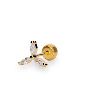 Piercing oreja 3 circonita marquís garras triángulo medida 05,5 cierre de bola 318SPI18O3MGRA00