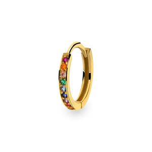 Piercing oreja tipo criolla circonita tutti fruti tubo plano liso rebajado 12 x 01,5 cierre de bisagra 318SPI18O85TTA00
