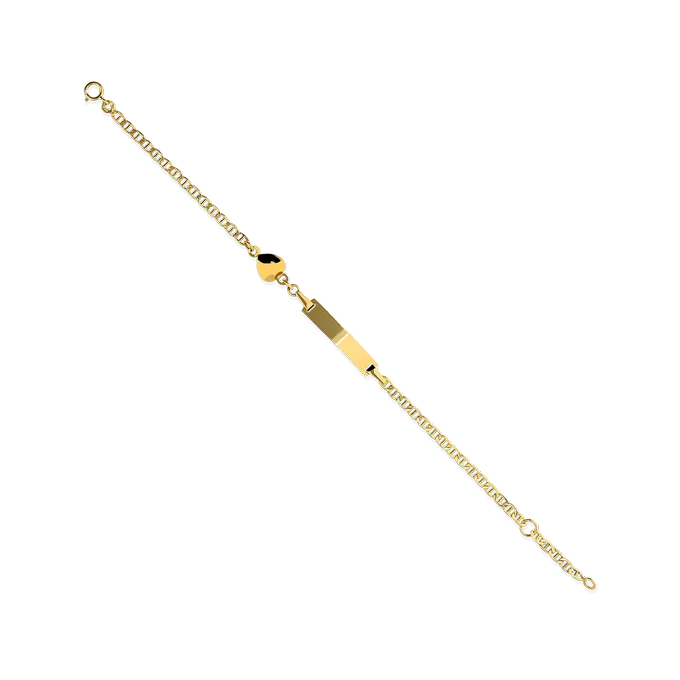 pulsera esclava niña corazon oro 18 quilates