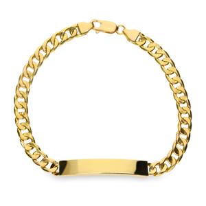 Pulsera para Hombre barbada hueco diamantado plano con chapa 40 x 7 medida 06,9 x 2 de largo 23 cierre de mosquetón. 818CPU25Y9160A22