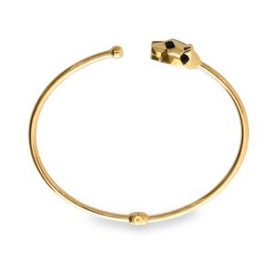 Pulsera tubo redondo cabeza leopardo 11 x 13 circonita negra ojo 4 mm. bola abierto 45 x 55 x 2 118SPU36X741BA00