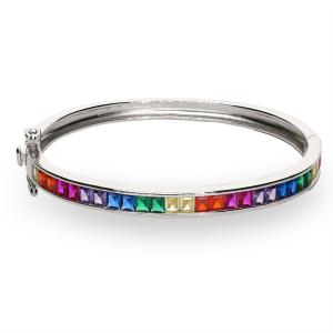 Pulsera plata rigido circonita tutti fruti princesa canal 62 x 50 medida 5 cierre de cajón. 32817