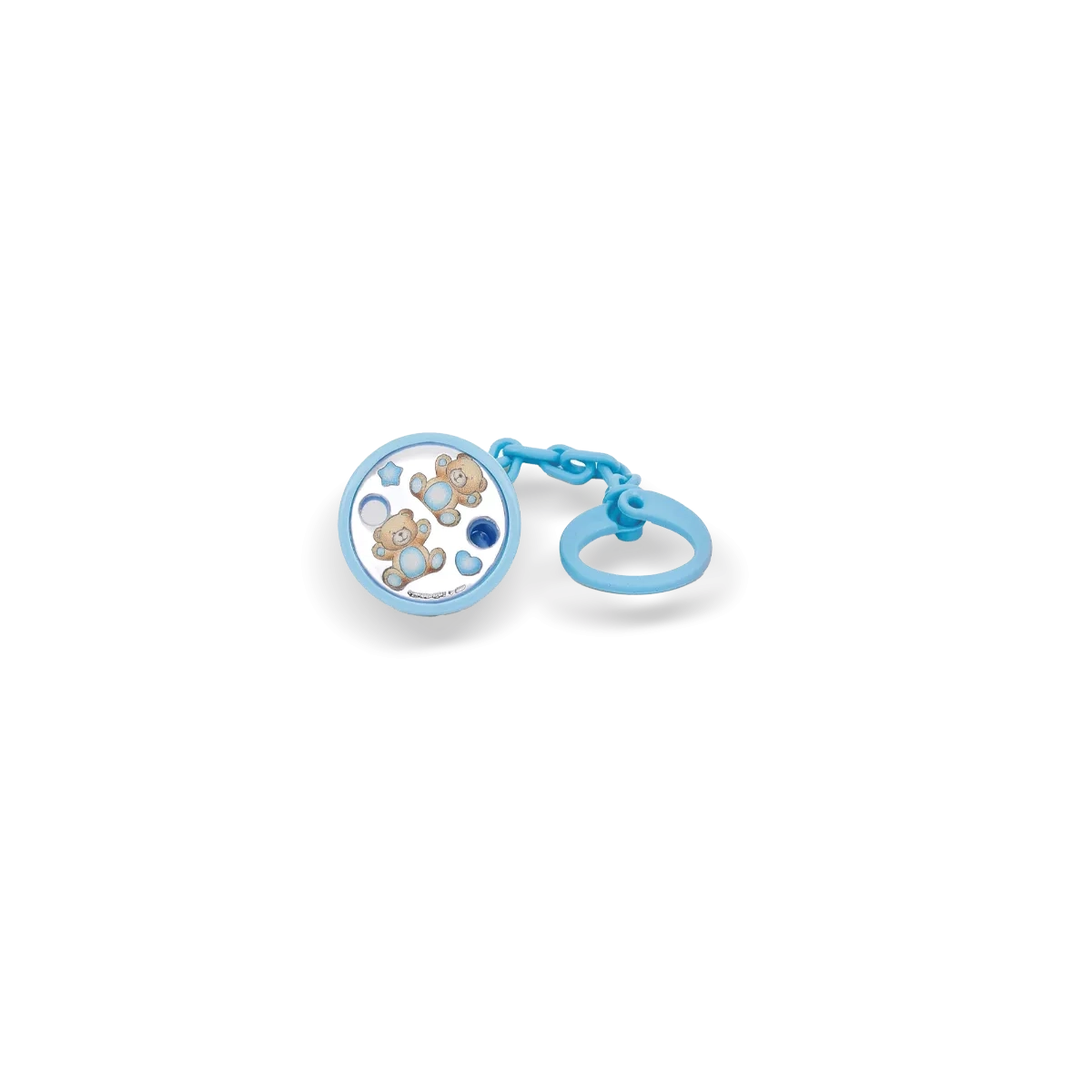 Cadena portachupetes oso estrella corazon azul