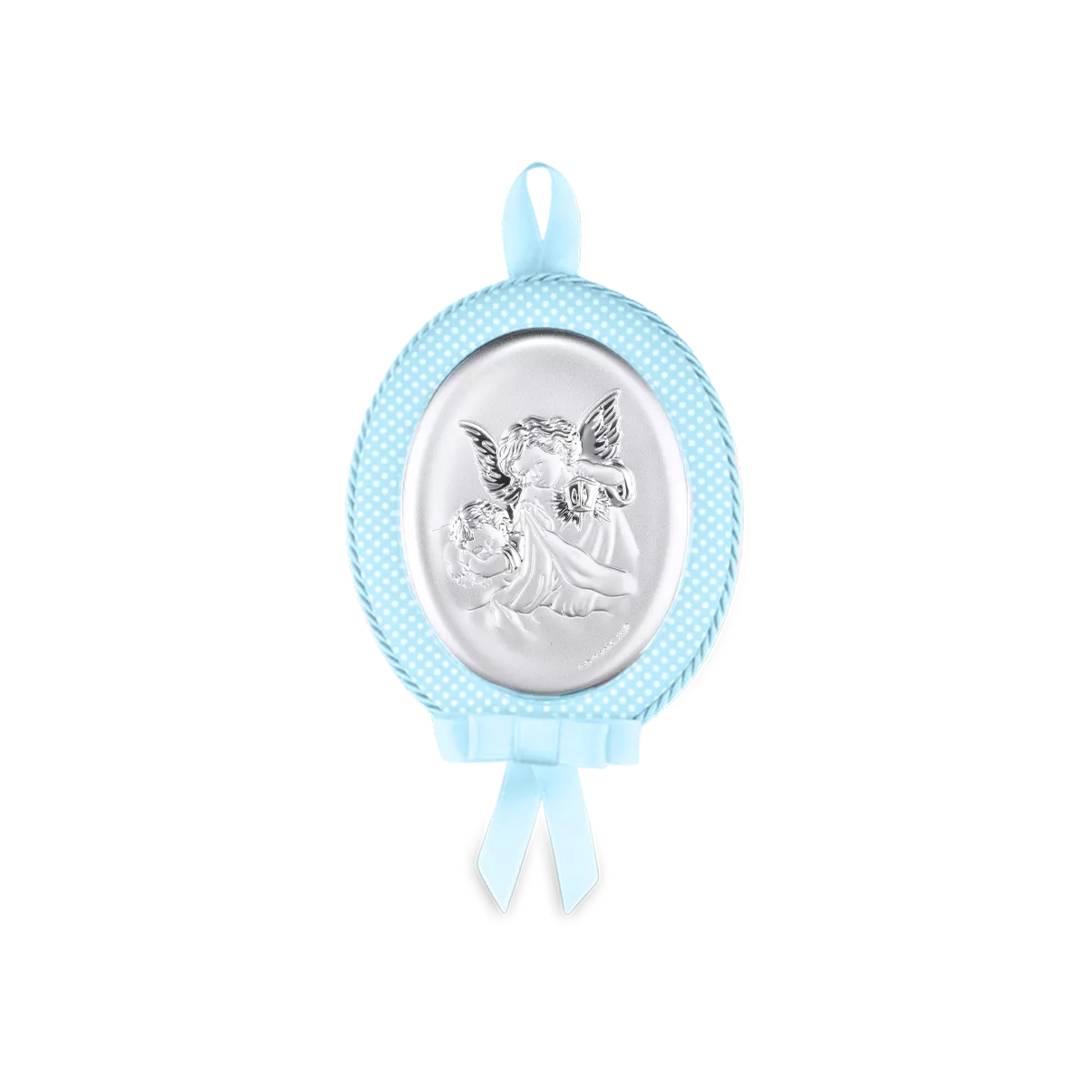 Medalla de Cuna Angel Azul Plata Bilaminada