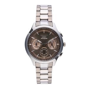 Reloj Cronógrafo Cauny para Señora de Acero con Armis Clásico de Calibre 16mm. Esfera Marrón con Números Palos y Bisel Liso. Cristal Anti-Reflex Recubierto de Zafiro. Sumergible 50m. Caja 36mm CLG009