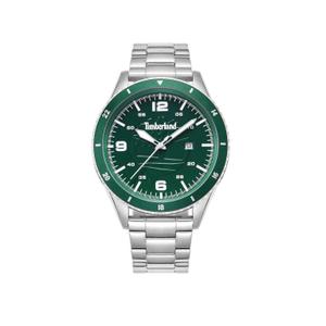Reloj Timberland para Hombre de Acero con Armis de Calibre 22mm. Esfera Verde con Números Árabes y Palos con Calendario. Bisel Deportivo Verde. Sumergible 50 metros. Caja de 46 mm TDWGH0010505